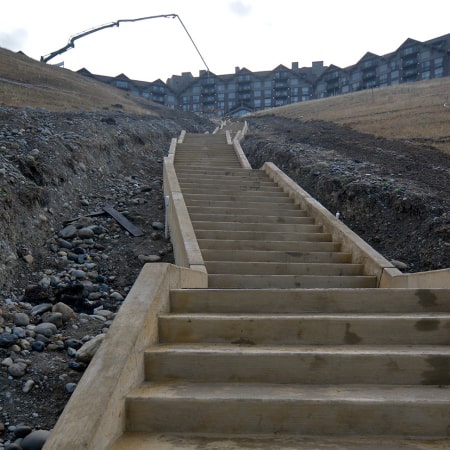 1000 Steps Concrete Steps view from bottom with concrete pump in background