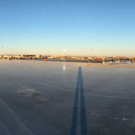 Panoramic view of Ductilcrete concrete slab flatwork project