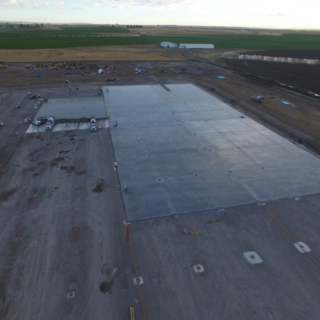 Aerial view of Ductilcrete concrete slab flatwork project