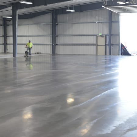 Interior slab on grade concrete floor