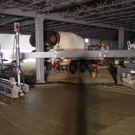 Laser screed interior concrete slab floor