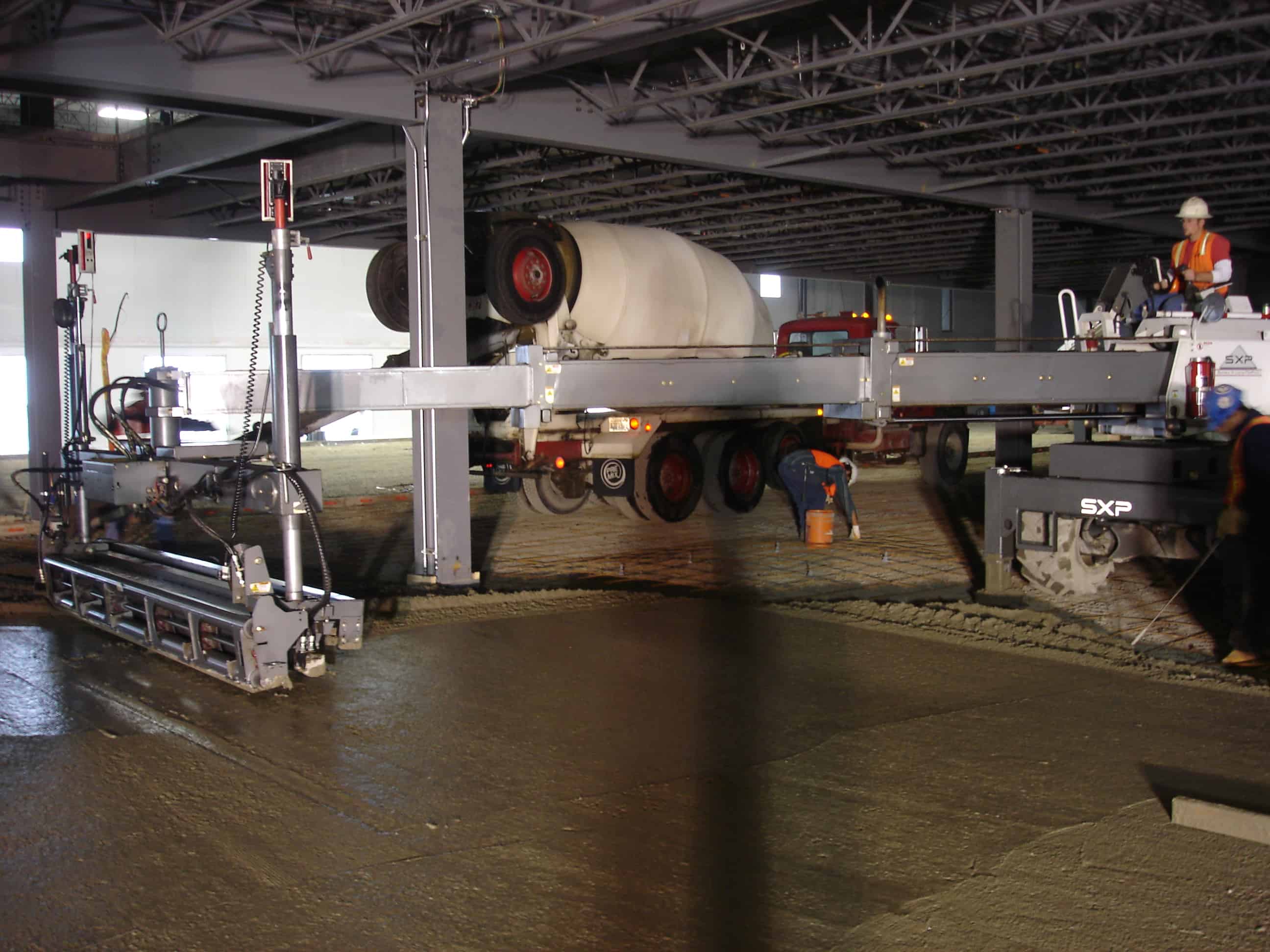 Laser screed interior concrete slab floor
