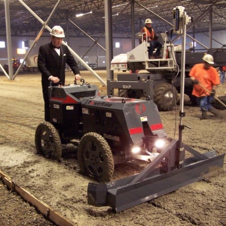 Mike Poppoff on screed interior concrete slab floor