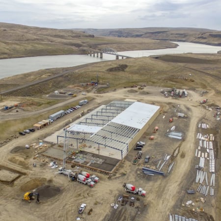 Aerial view of concrete slab