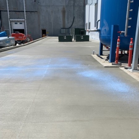 Interior concrete slab for food processing facility