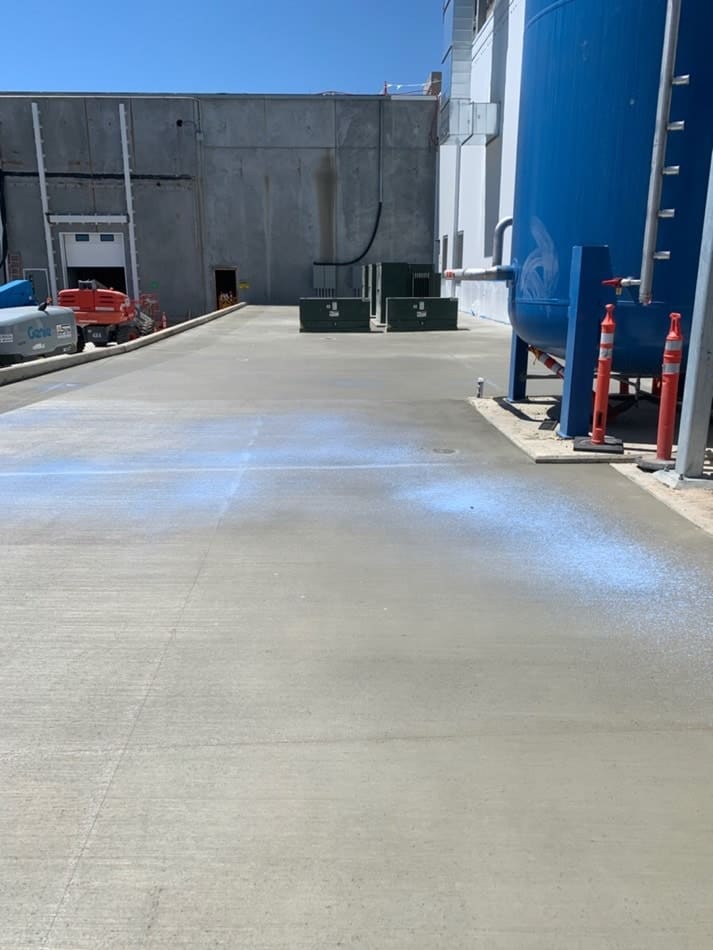 Interior concrete slab for food processing facility