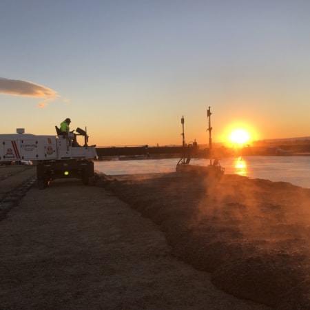 Commercial concrete slab laser screed