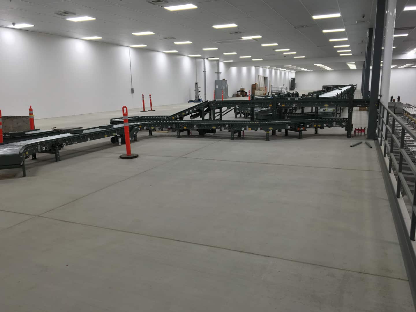 Interior concrete slab for fruit processing facility